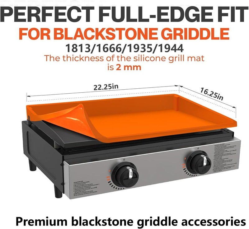 Upgraded Extra-Thick Silicone Griddle Mat for Blackstone Grill Full-Wrap gallery