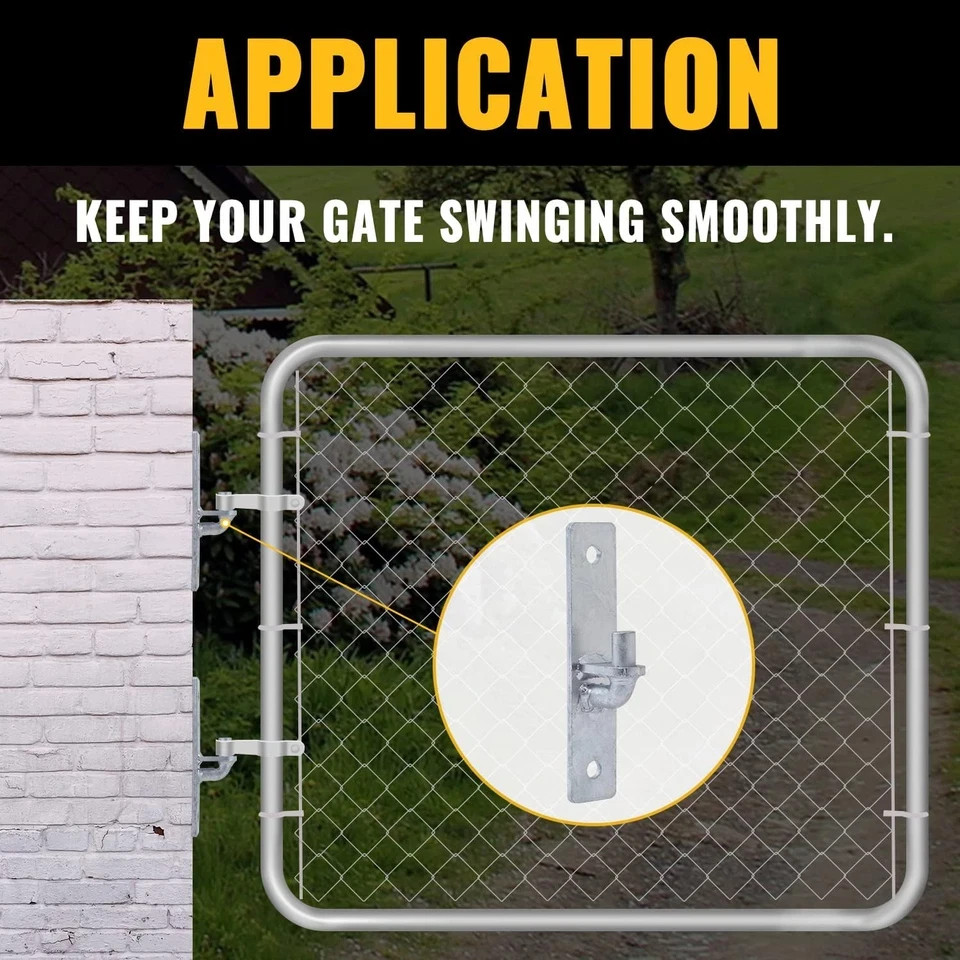 Wall Mount Gate Hinge 4 PCS, Heavy Duty Flat Back Farm Gate Hinge with 5/8" Pin, gallery
