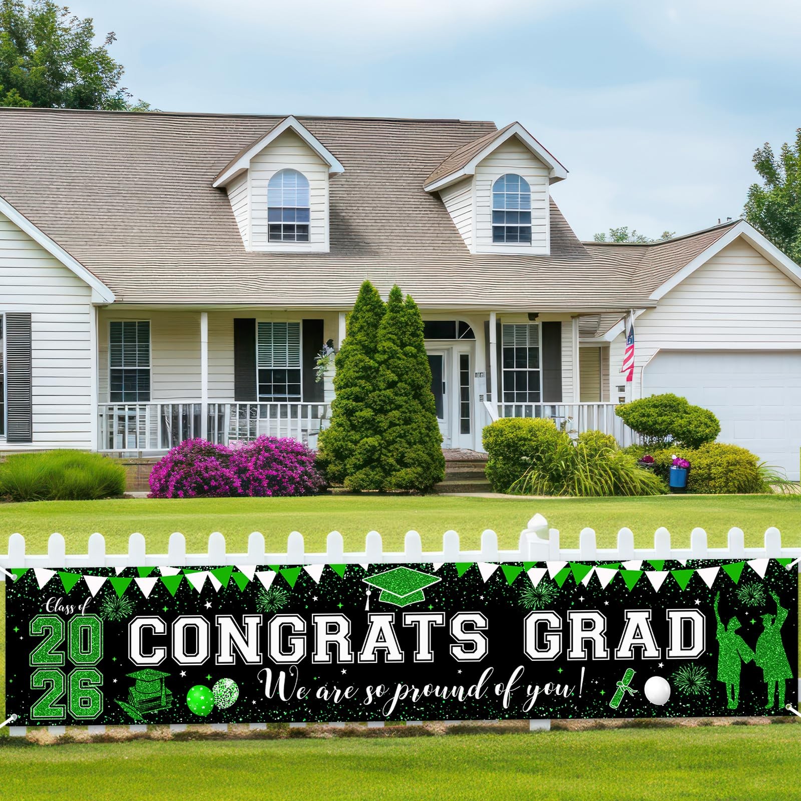 Green Graduation Decorations Outdoor Congrats Grad Banner Large We Are So Pro... gallery