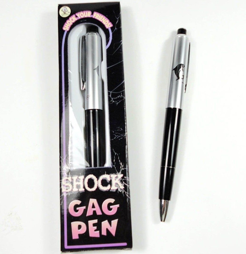 2X Shocking Electric Shock Novelty Metal Pen Prank Trick Joke Gag Toy Gift Funny gallery