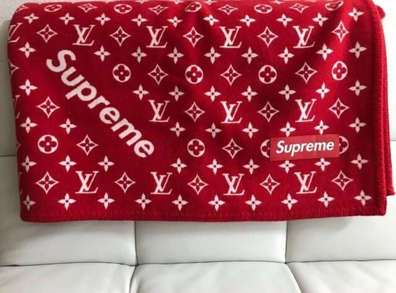 Louis Vuitton × Supreme Blanket Wool Cashmere MP1884 W55.1"xH70.1" New No Tags gallery