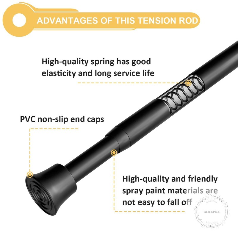 2Pcs Small Window Tension Rods Adjustable 17 to 28 Inch Expandable Spring Rod gallery