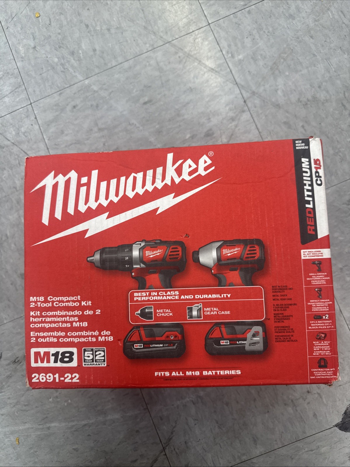 Milwaukee 2691-22M18 18V Li-Ion Cordless Drill Driver Combo Kit gallery