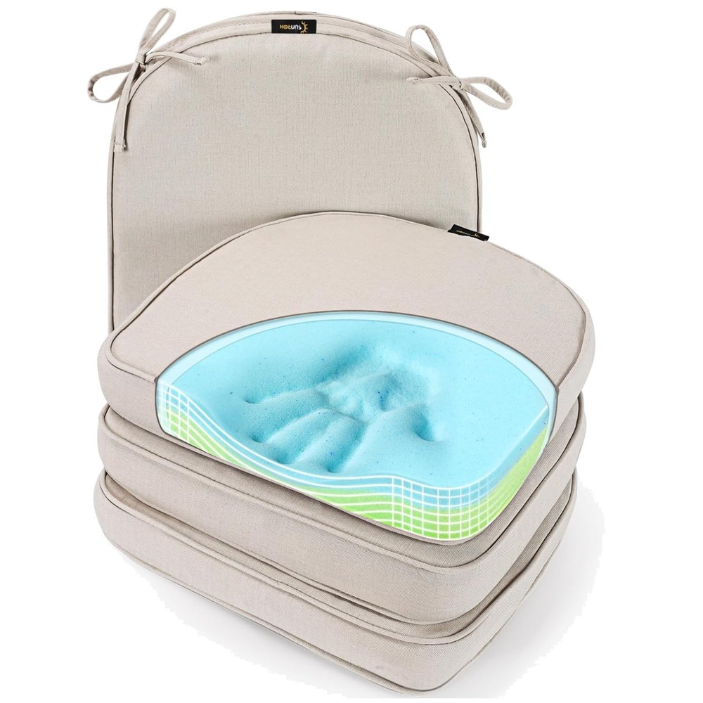 Durable Double-Stitched Gel Memory Foam Cushions - Set of 4 for Everyday Use