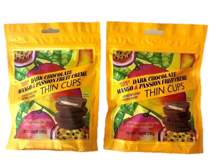2 Pack Trader Joe's Dark Chocolate Mango & Passion Fruit Creme Thin Cups 7.04 Oz gallery