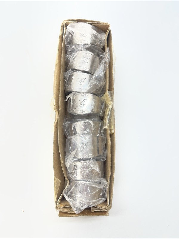 8 Custom Craft Napkin Rings Monogram “C” Stainless Steel gallery