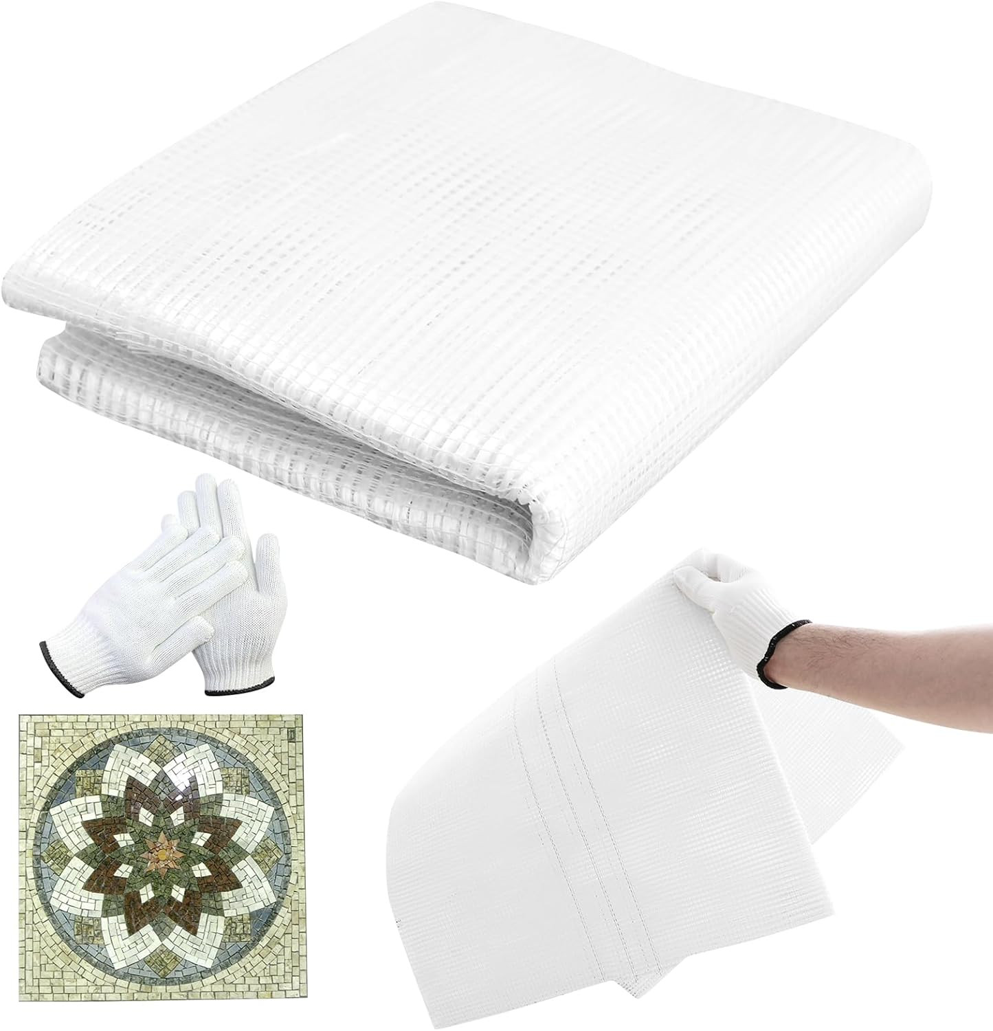 40" X 80" Mosaic Mesh for for Back Mounted Tile with Gloves, Fiberglass Mosaic M gallery
