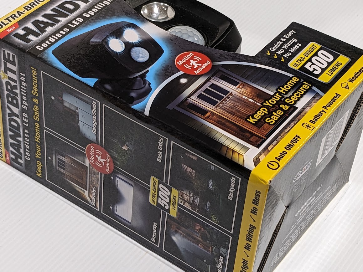 2) Ontel Handy Brite Cordless Motion Activated 500 Lumen LED Security Spotlights gallery