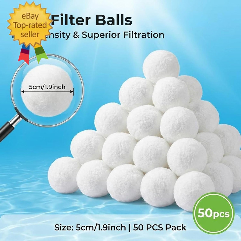 50PCS Pool Filter Balls for Sand-Filter - Dry Filter Sand Balls,Reusable Swimmin gallery