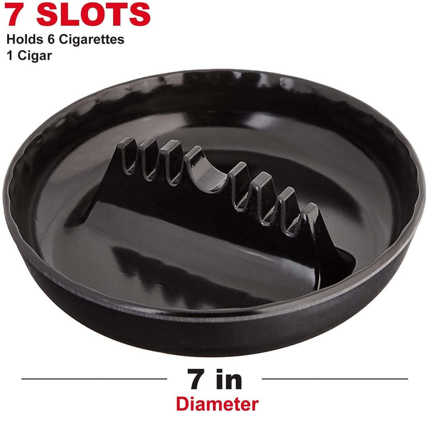 Escest Ash Tray For Cigarettes & Cigar (Pack of 4) 7" Colored 7 inches, Red gallery