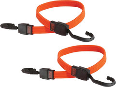 24″ Flat Bungee Straps, 2-Pack | Non Scratch Steel-Core Hooks & Textured Grip Pa
