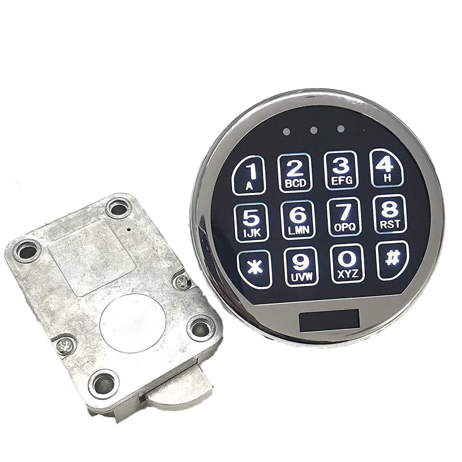 Electronic Safe Lock LED Keypad Chrome Gun Safe Lock Replacement With Swing Bolt gallery