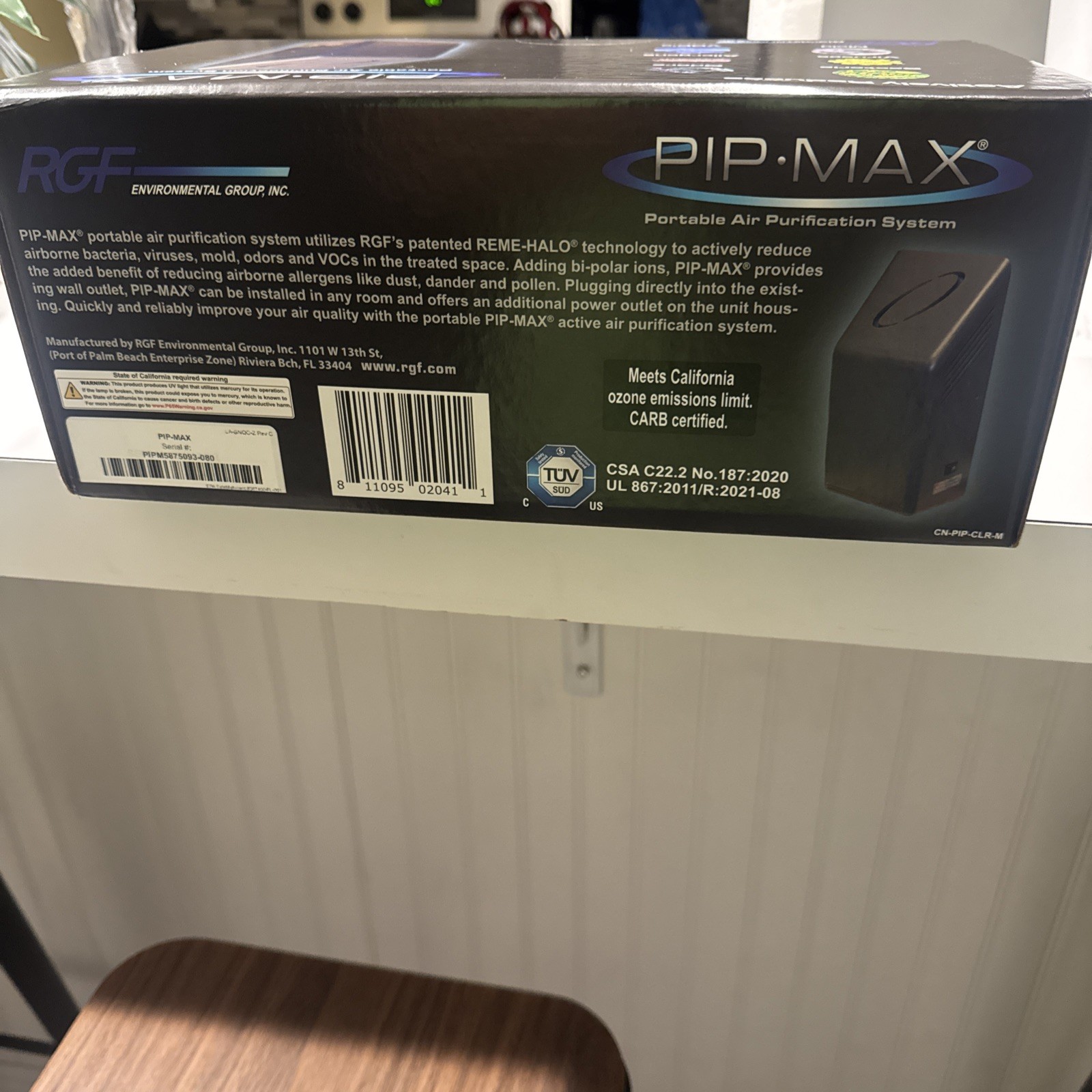 PIP-MAX Portable Air Purification System 120 VAC gallery