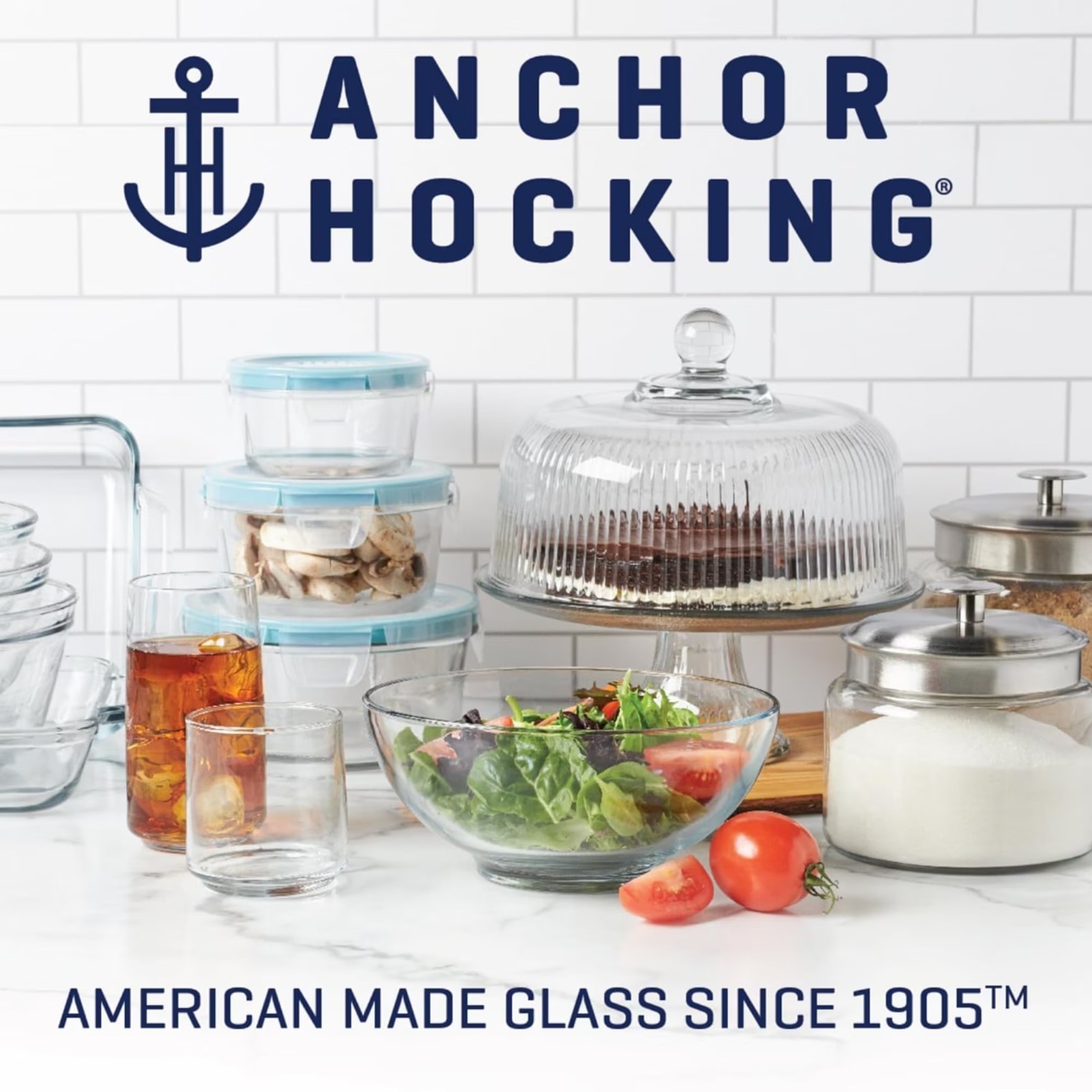 (2 pack) Anchor Hocking Glass Food Storage Container with Lid 4 Cup Round gallery