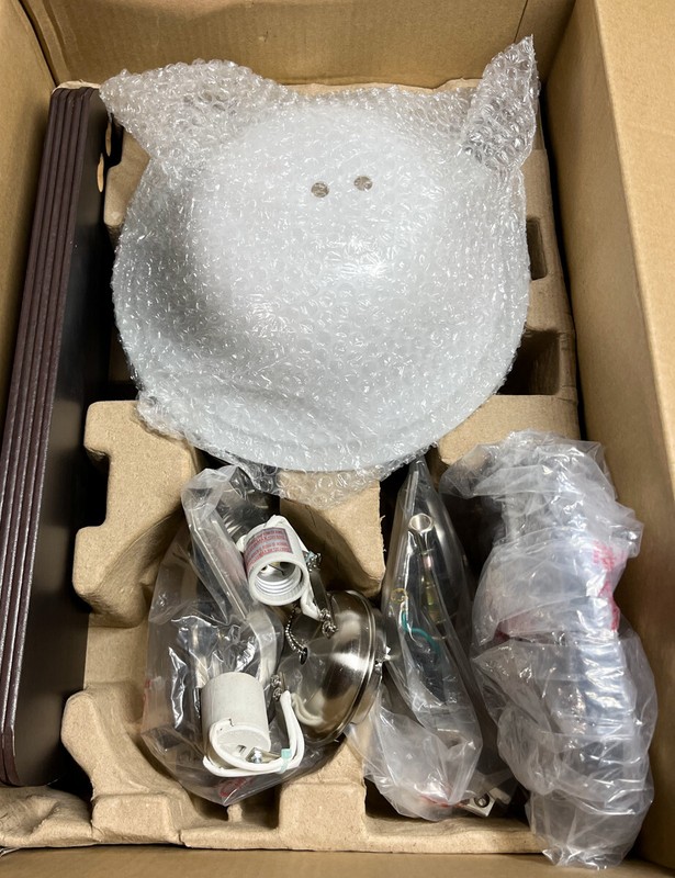 Ceiling Fan & Light 44" Hampton Bay Hawkins LED Brushed Nickel 5 Blade 3 Speed gallery
