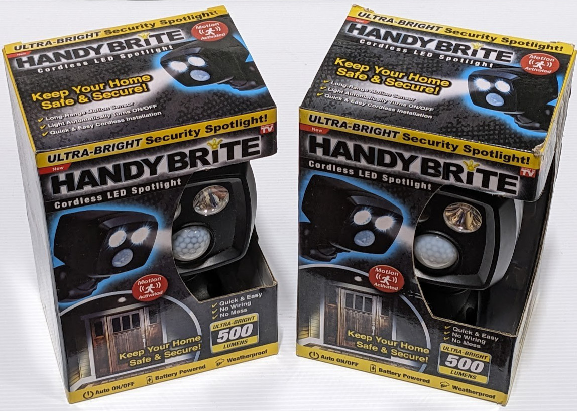 2) Ontel Handy Brite Cordless Motion Activated 500 Lumen LED Security Spotlights gallery