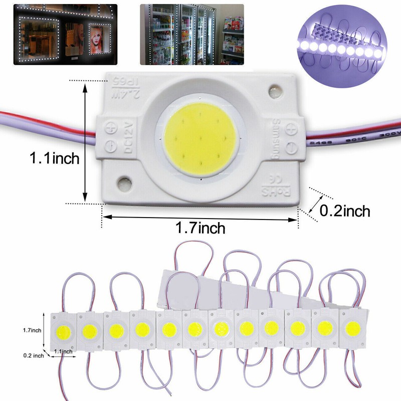 20PC~200PCS COB Module 1 LED Light IP65 Waterproof Super Bright Sign Lamp DC 12V gallery