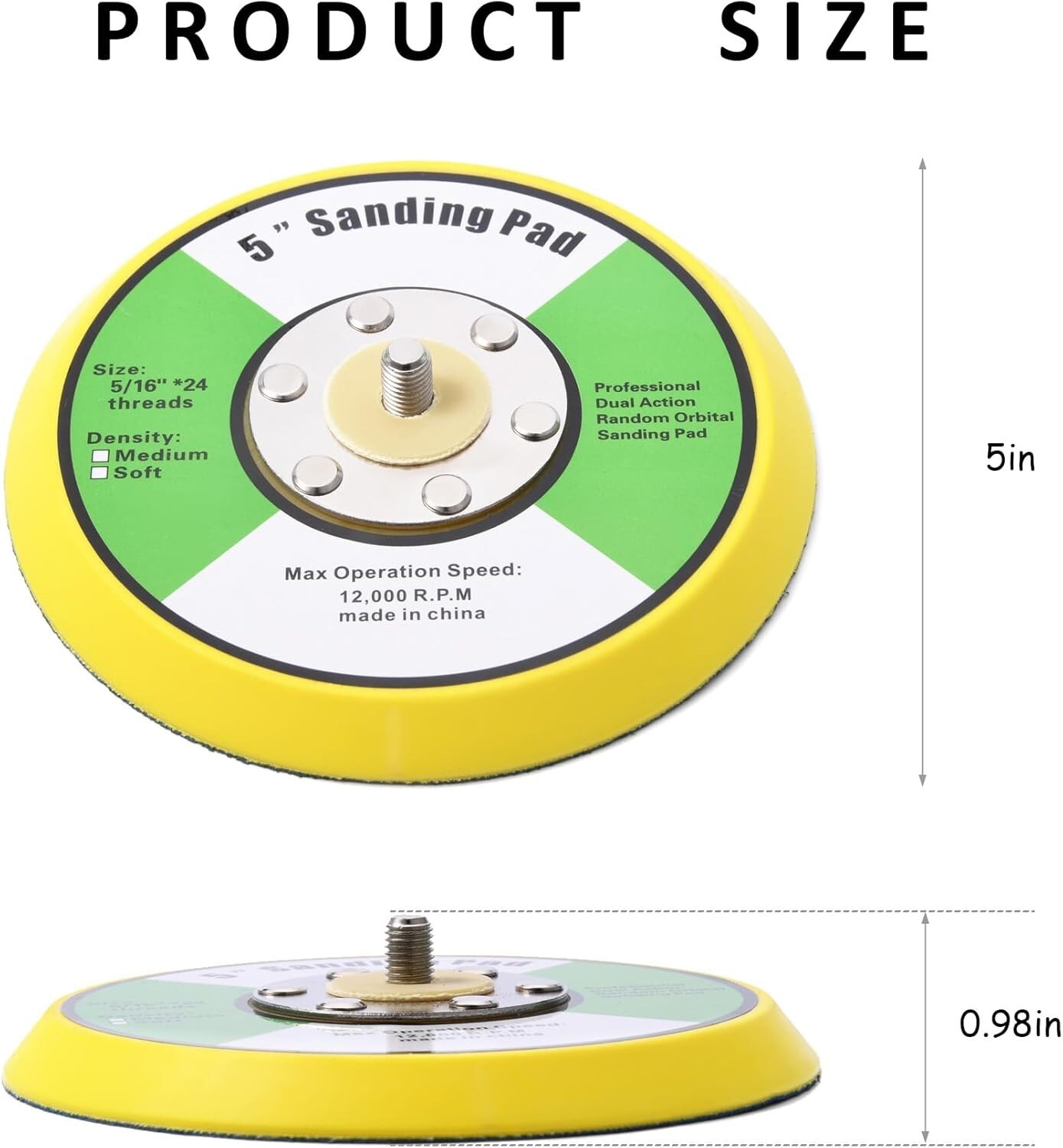 REPLACEMENT 5" INCH ROUND PSA DA SANDING DISC PAD SANDPAPER gallery
