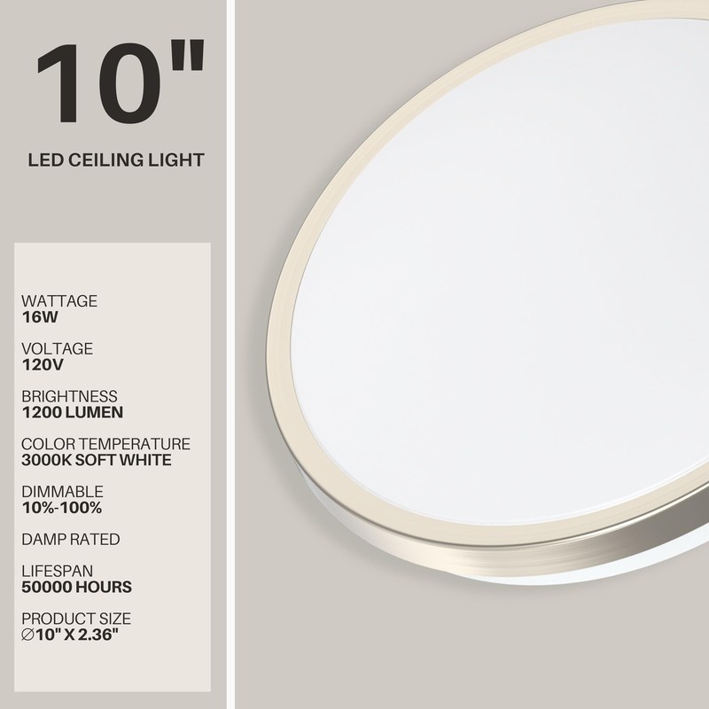 DYMOND LED Ceiling Light Flush Mount 10 Inches Ceiling Light Fixture Dimmable... gallery