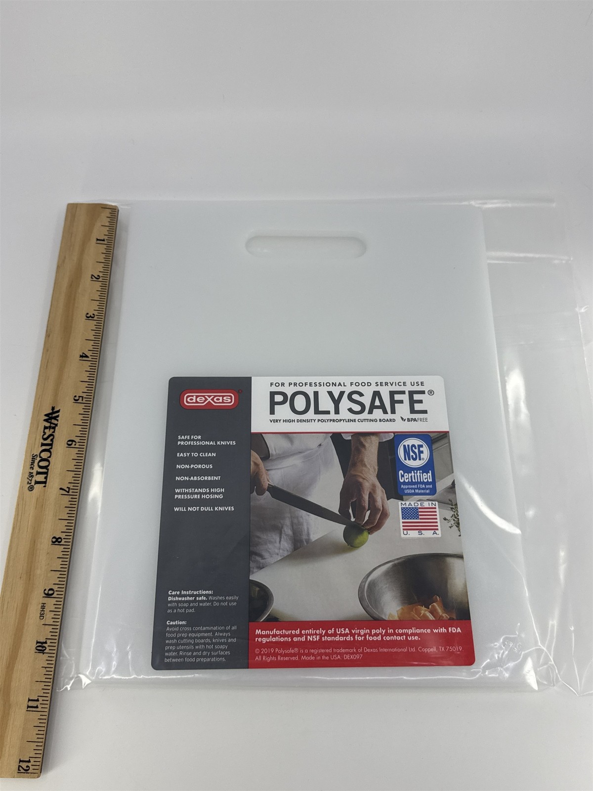 White 8.5 Inch x 11 Inch Dexas Polysafe High Density Cutting Board gallery