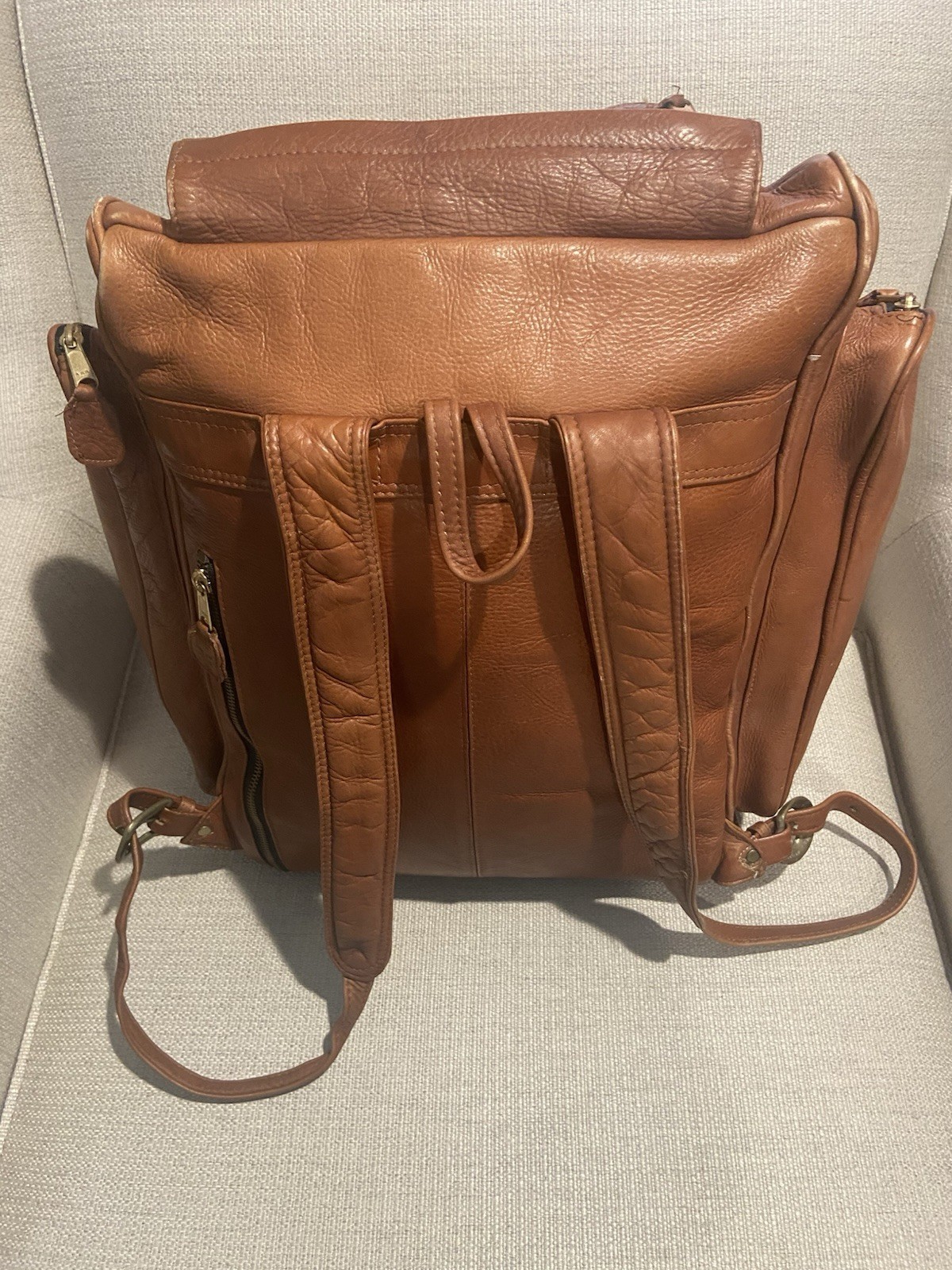 Frye Leather Backpack with Zipper Closures large size 2
