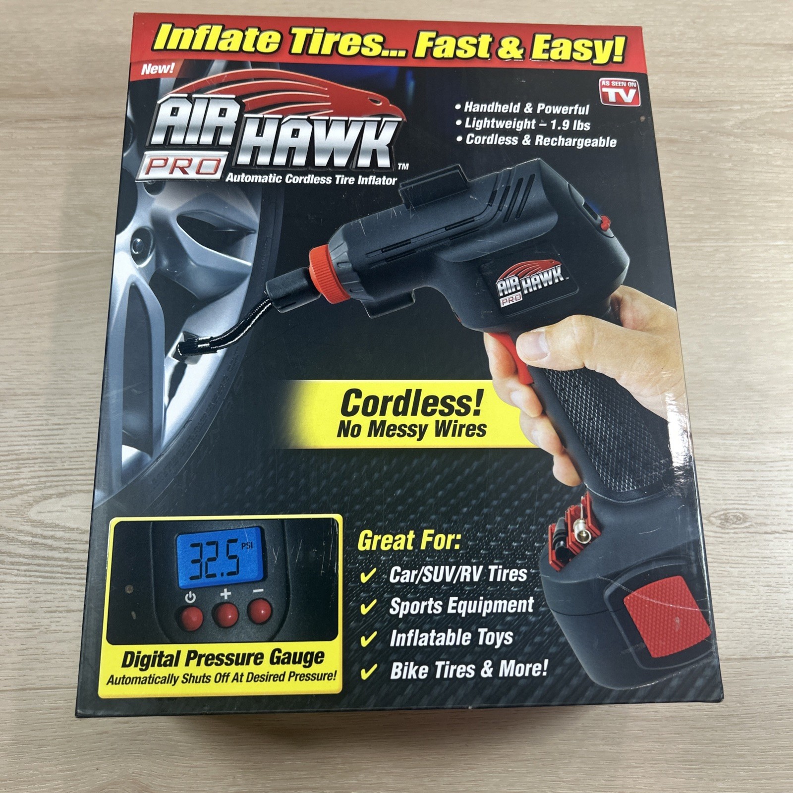 ONTEL Air Hawk Pro Automatic Cordless Tire Inflator Portable Air Compressor New gallery