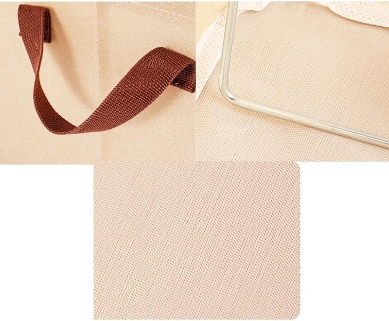 4pcs Medium Fabric Storage Baskets with Handles - 15"L x 10.2"W x 7.5"H, Beige gallery