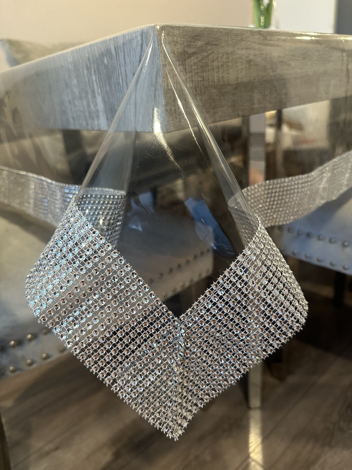Transparent pvc (silicone) tablecloth. Size 87/53inches 0.5 mm silicone gallery