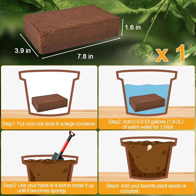 Organic Coco Coir 1 Pcs Compressed Coconut Coir Brick Coconut Fiber Husk Substra gallery
