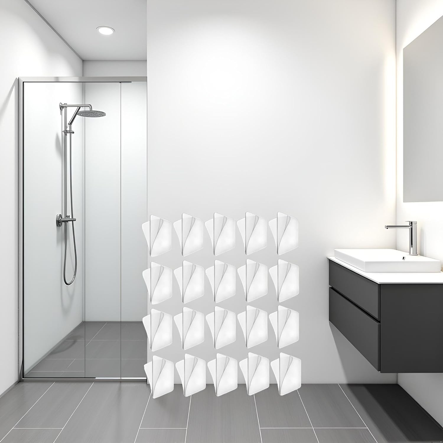 10Pcs Wall Mounted Replacement Sticky Pads for Kitchen Bathroom Shower Caddy... gallery