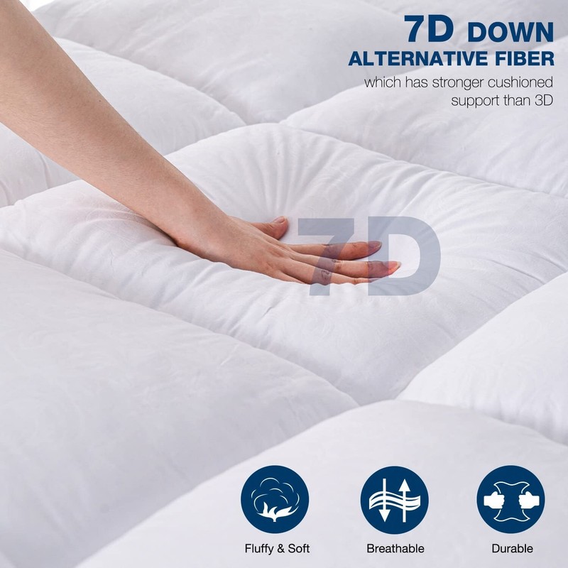 Mattress Topper Queen Cooling Plush Pillow Top Mattress Pad Feather Bed Toppe... gallery