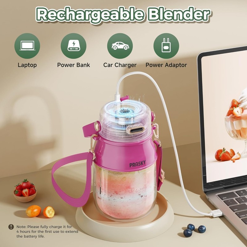 Portable Blender, Prasky Personal Blenders for Shakes and Smoothies with 27oz gallery