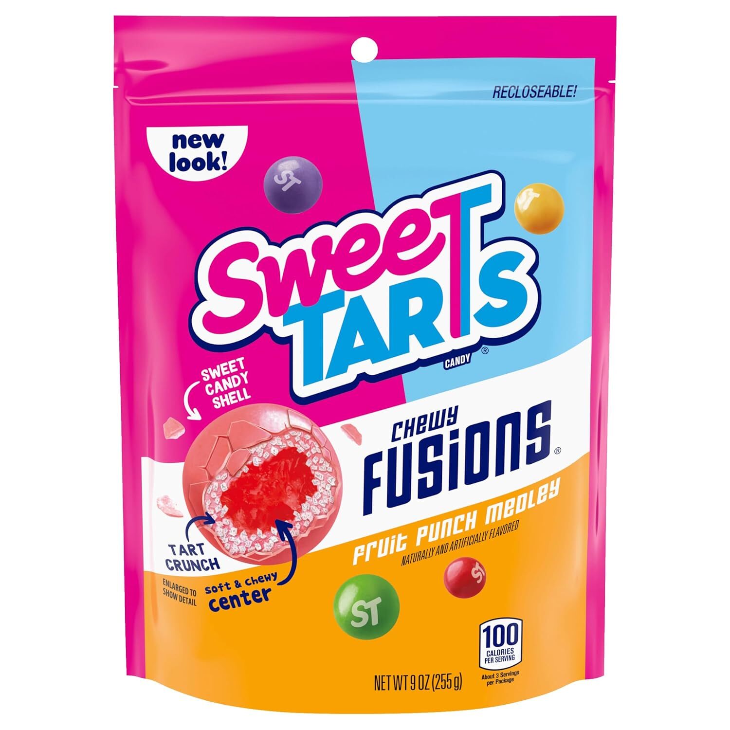 SweeTARTS Chewy Fusions Candy, Fruit Punch Medley, Sweet and Tart, 9 Ounce gallery