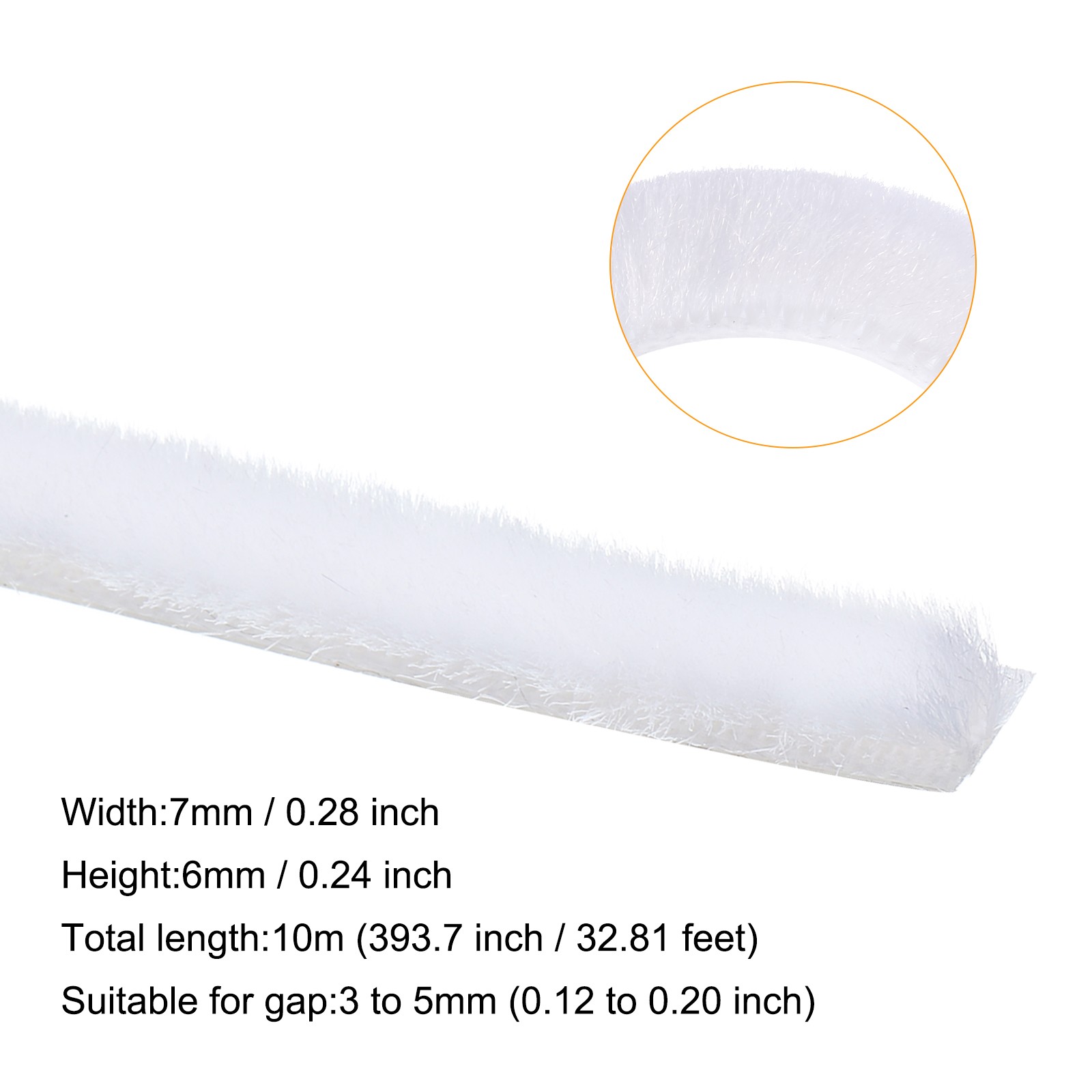 2pcs Weather Stripping Door Seal 32.81ft 394" 10m x 7mm x 6mm, White gallery