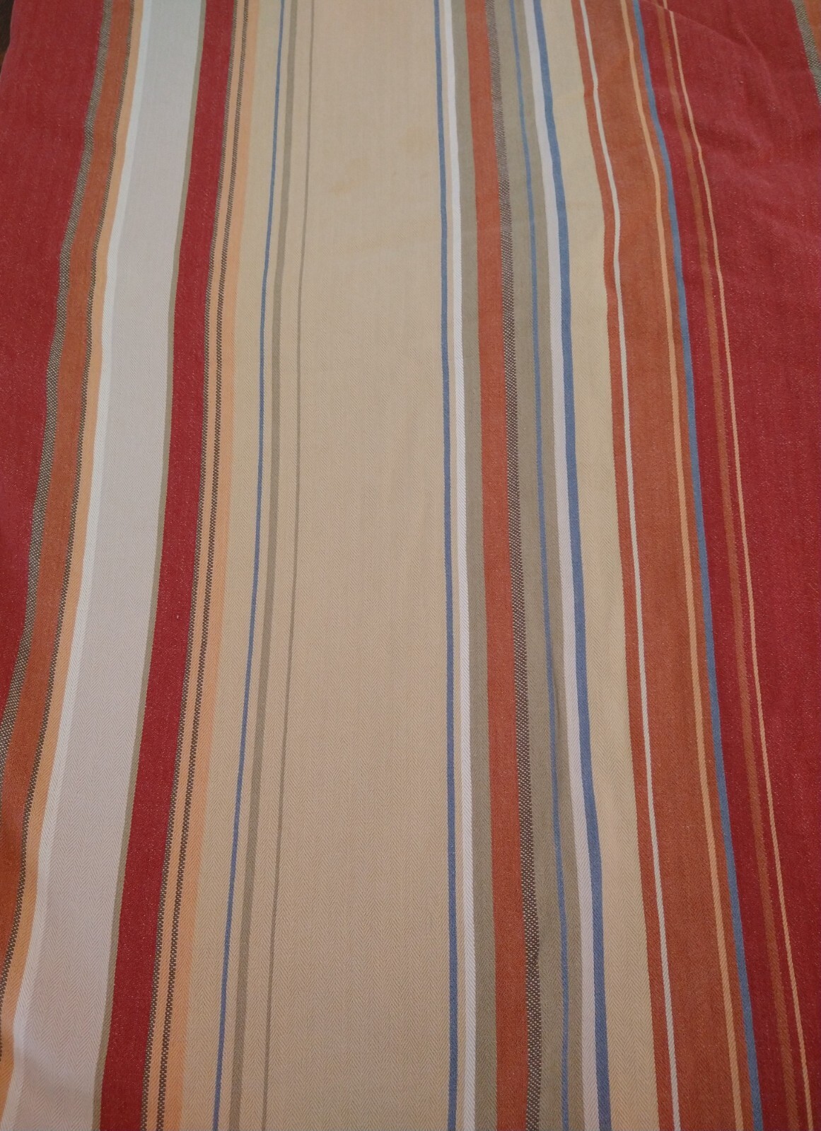 Pottery Barn Duvet Cover, 2 Pillowcase 78" x 82" Terracotta, Beige, Stripe gallery