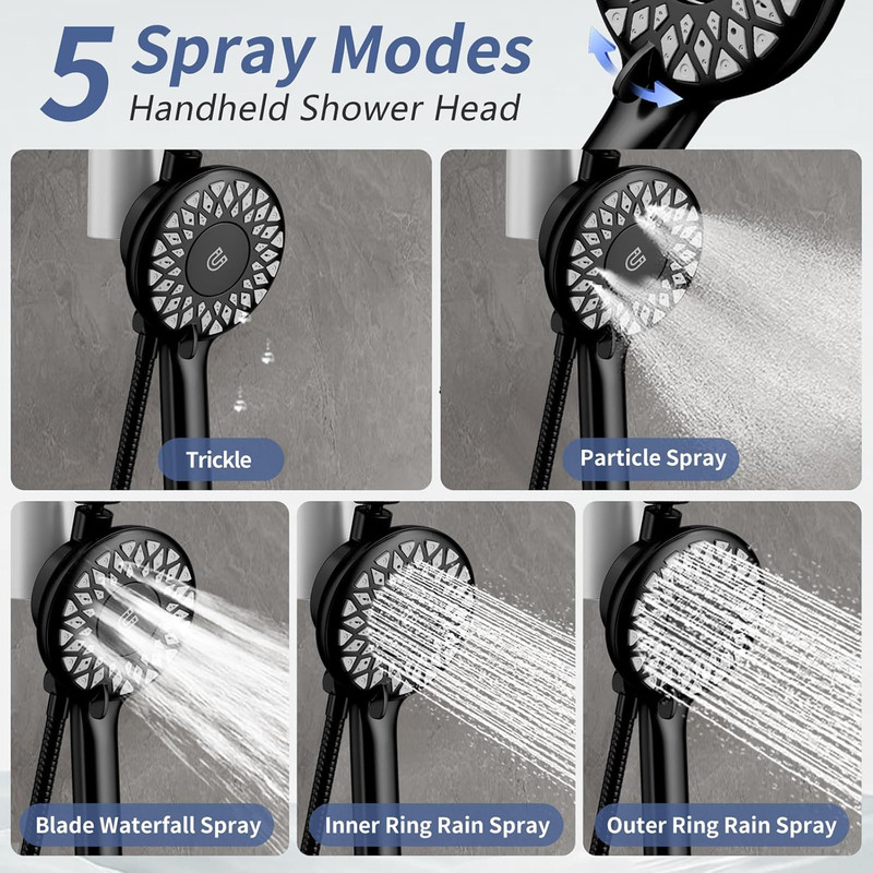 Filtered Rain Shower Head with Handheld Spray Combo, High Pressure Dual Shower H gallery