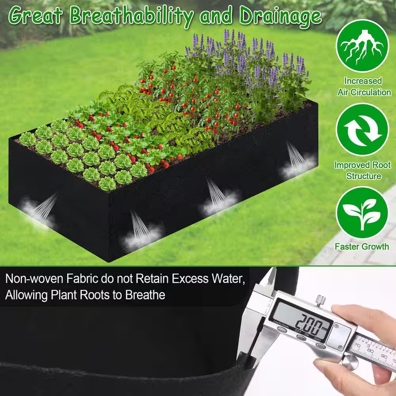 6 Ft. X 3 Ft. X 2 Ft. Plastic Fabric Raised Garden Bed Liner, Rectangle Planting gallery