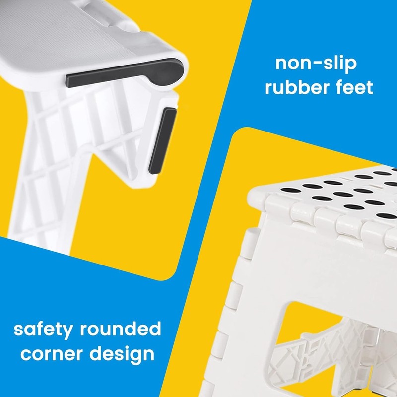 1-2 Pack Folding Step Stool Plastic Foldable Stools Portable 9" 11" 13" gallery