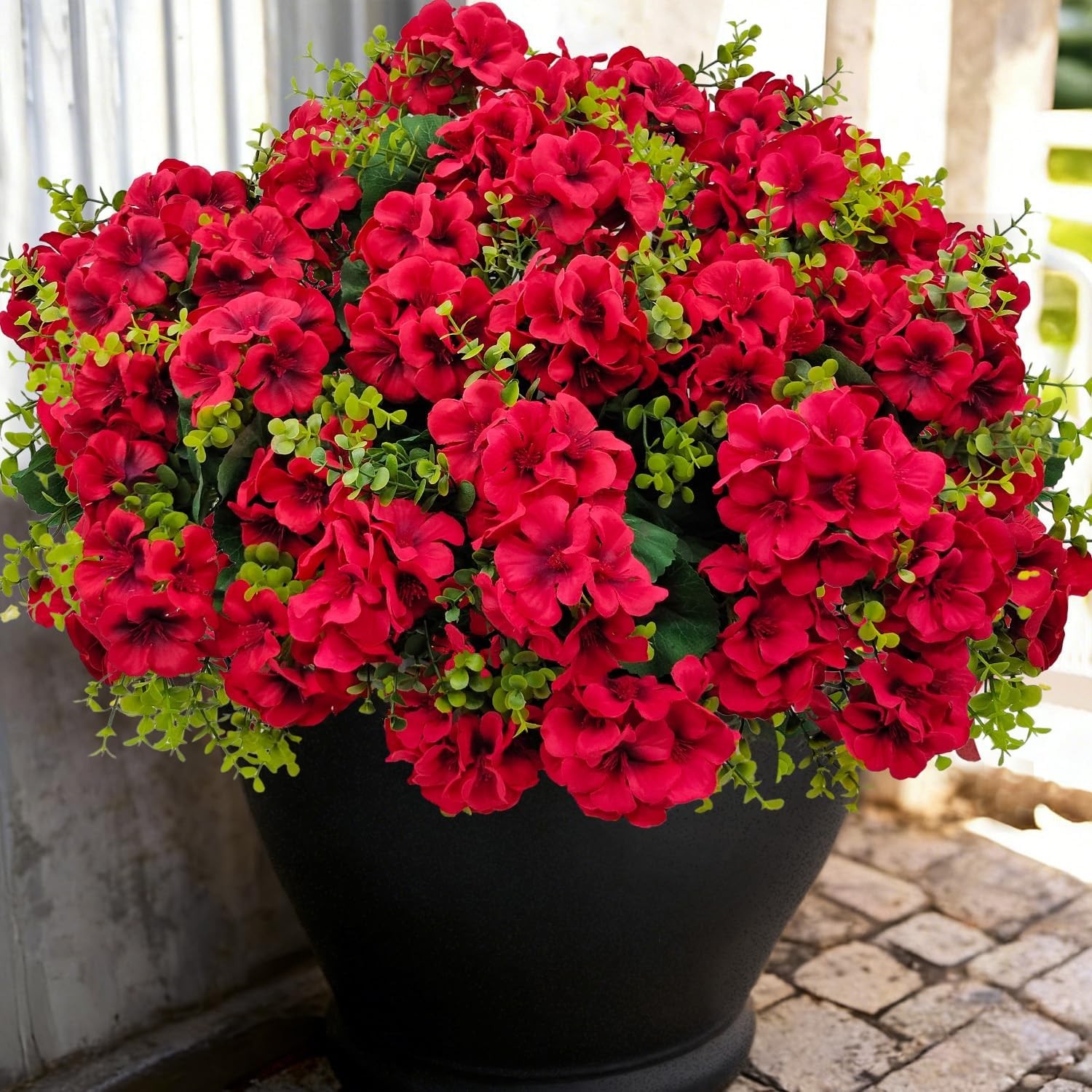 Artificial Geranium Flowers for Outdoor Decoration, 6 Bundles UV Resistant Silk gallery