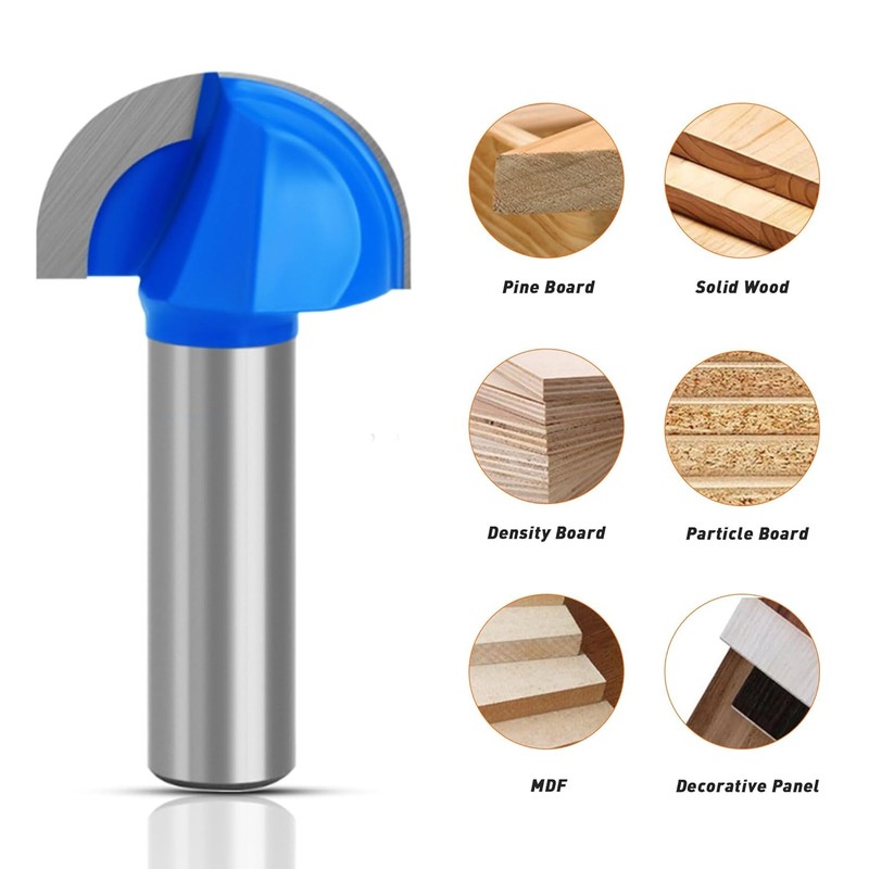 ASNOMY 1-1/4" Cutting Diameter Core Box Router Bit, 1/2 Inch 1.25 inches gallery