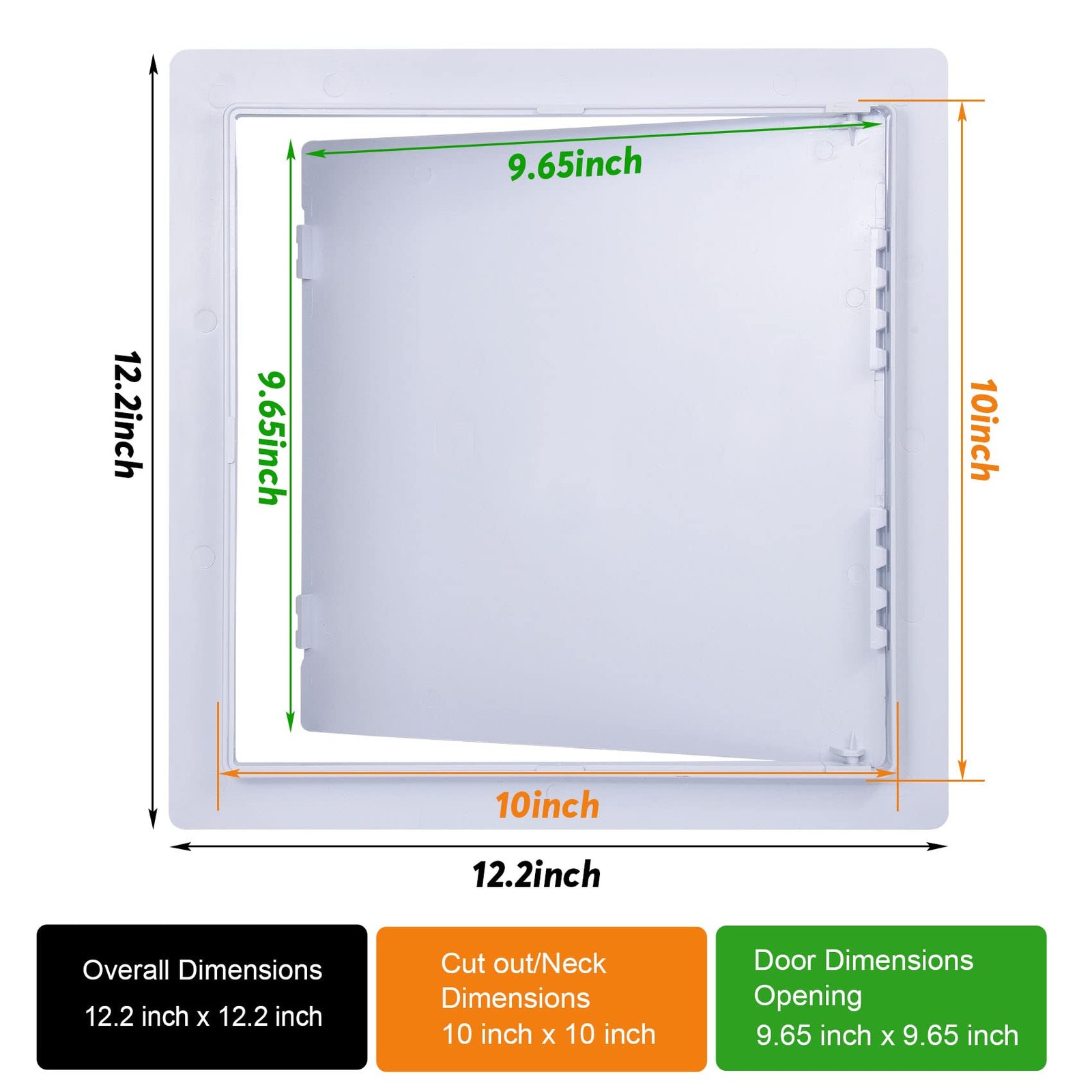 PNKKODW Plumbing Access Panel for Drywall 10 x 10 Inch 10 x 10 Inch, White gallery
