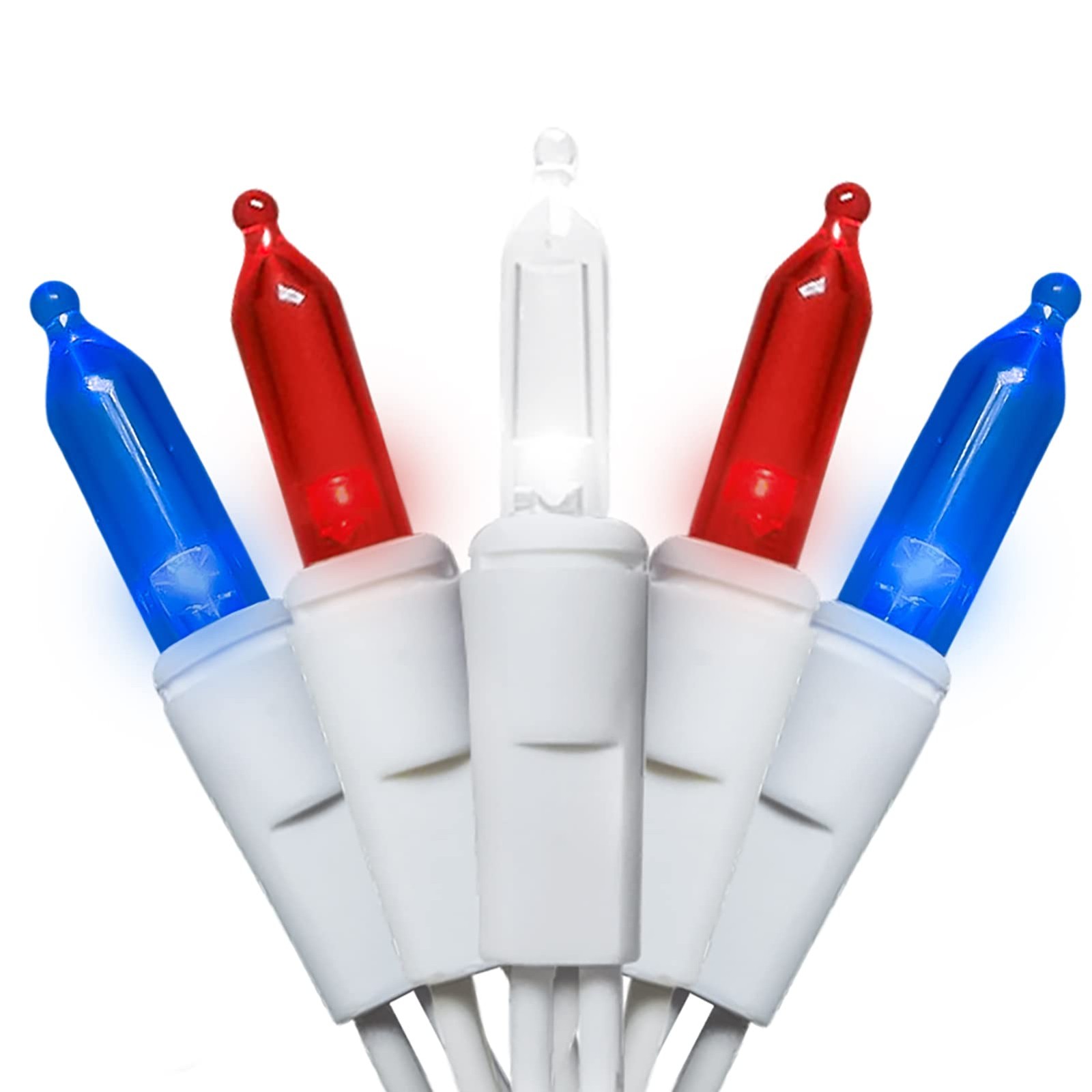 Red White and Blue LED Christmas Lights - 35 Count 4Th of July String Lights for gallery