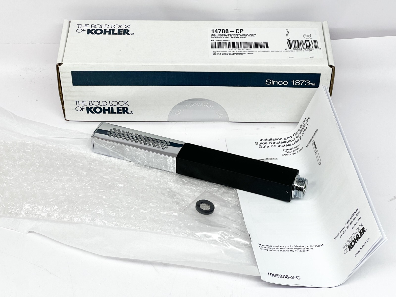 Kohler Shift Square multifunction 2.5gpm handshower Black handle Polished Chrome gallery