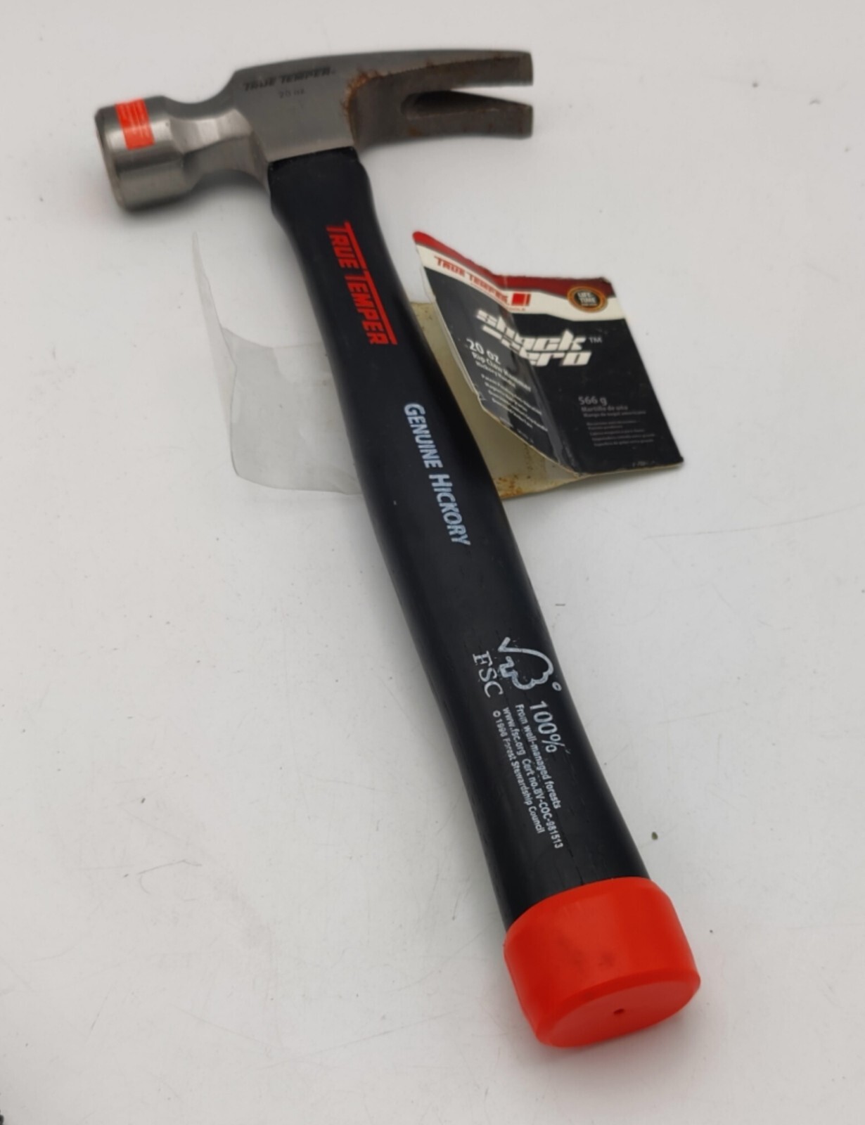 New! True Temper Shock Zero Genuine Hickory Wood Rip Claw Hammer 20 oz / 14" gallery
