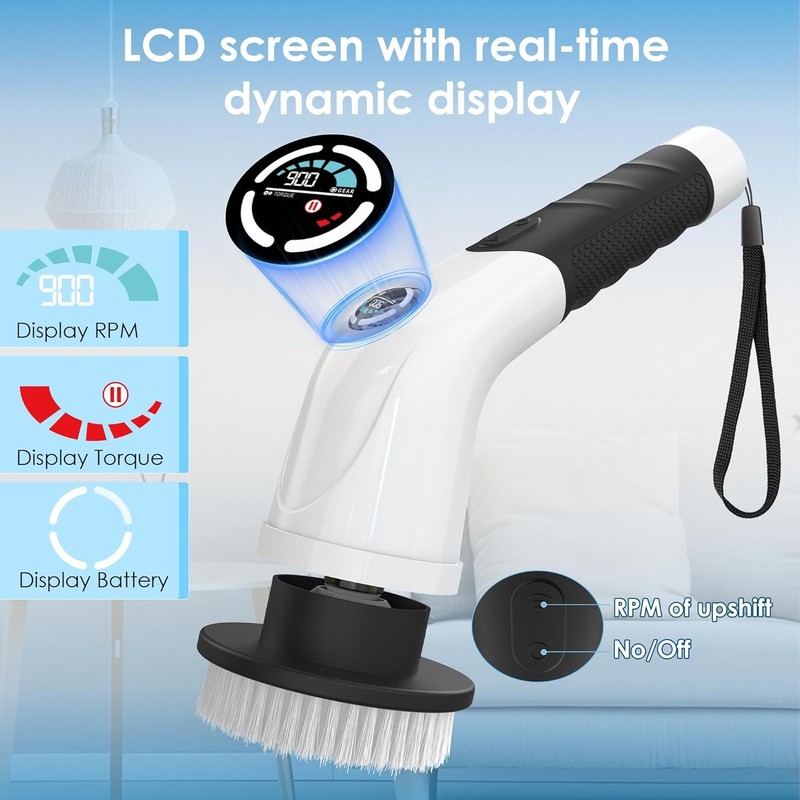 Heavy Duty Cleaner Tools Electric Spin Scrubber 180 Min Runtime gallery