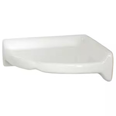 White Ceramic Wall Mount Corner Shower Shelf Tile Soap Shampoo Glazed Glossy NEW