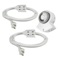 [24 SETS]CP 6ft & 9ft SPT-2 Extension Cord w/ Indoor Mechanical Timer, CPCO95001