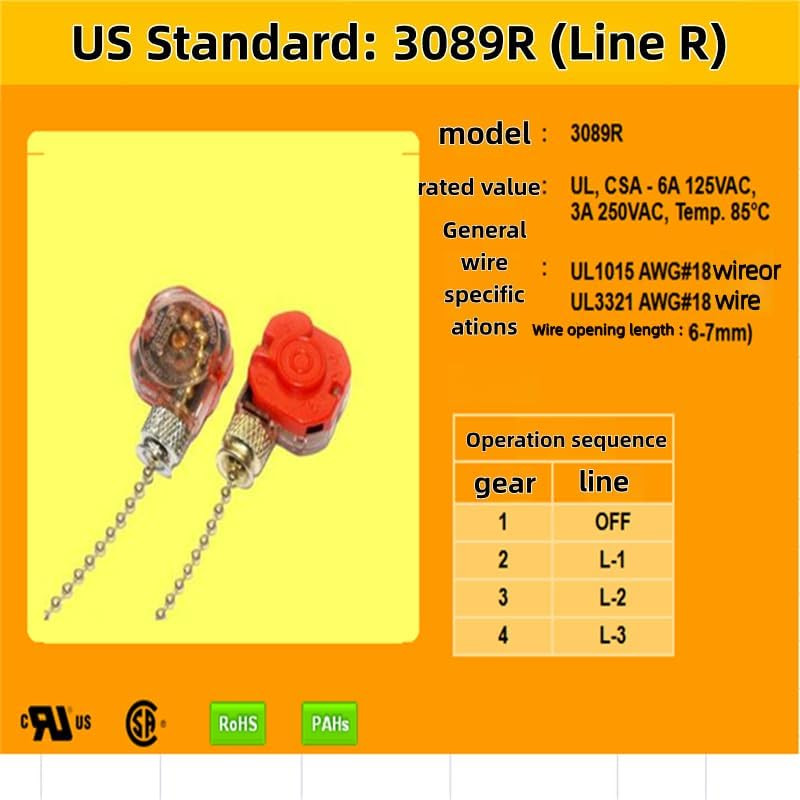 Home Ceiling Fan Light Lamp Replacement Parts 3position 4 Wire Pull Chain Contro gallery