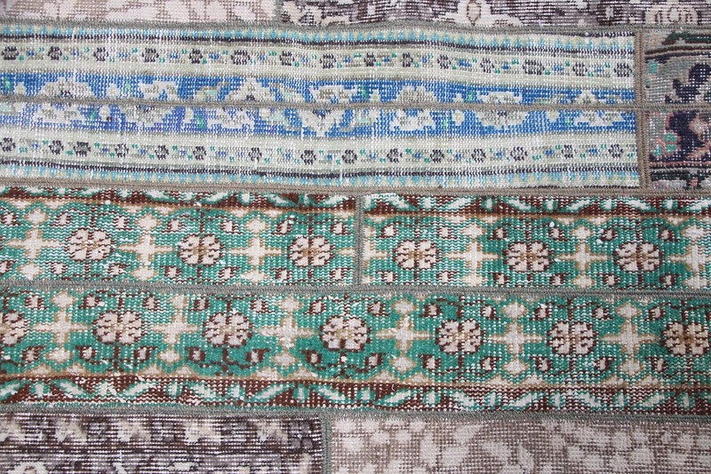 2x4,9 ft Turkish Small Rug, Vintage Green Abstract Rug gallery