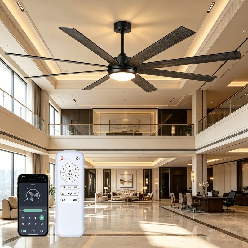Reversible DC Motor Smart Ceiling Fan Light, Quiet Height Adjustable Indoor gallery